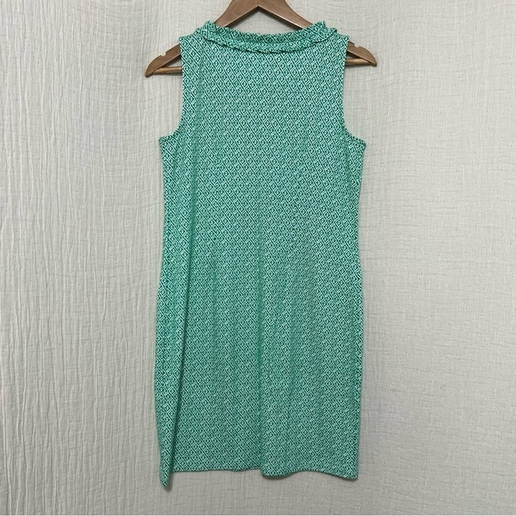 TALBOTS green & white print cotton midi dress SP - Picture 2 of 5